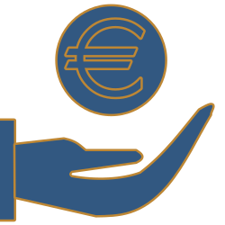 roka dod eiro monētu