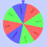 Fortune wheel with sectors: Yes, No, Maybe